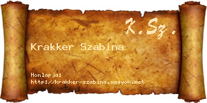 Krakker Szabina névjegykártya